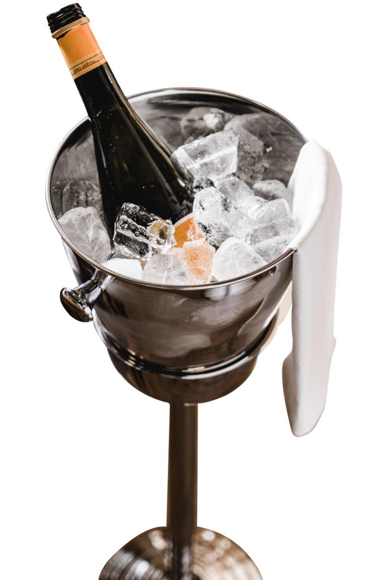 Flaschenkühler Kühler für Flaschen Sekt Wein oder Champagner Silber Aluminium (Metall) Flaschenkühler Silber Edelstahl auf Standfuß