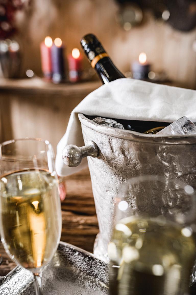 Flaschenkühler Kühler für Flaschen Sekt Wein oder Champagner Silber Aluminium (Metall) Flaschenkühler Silber Aluminium