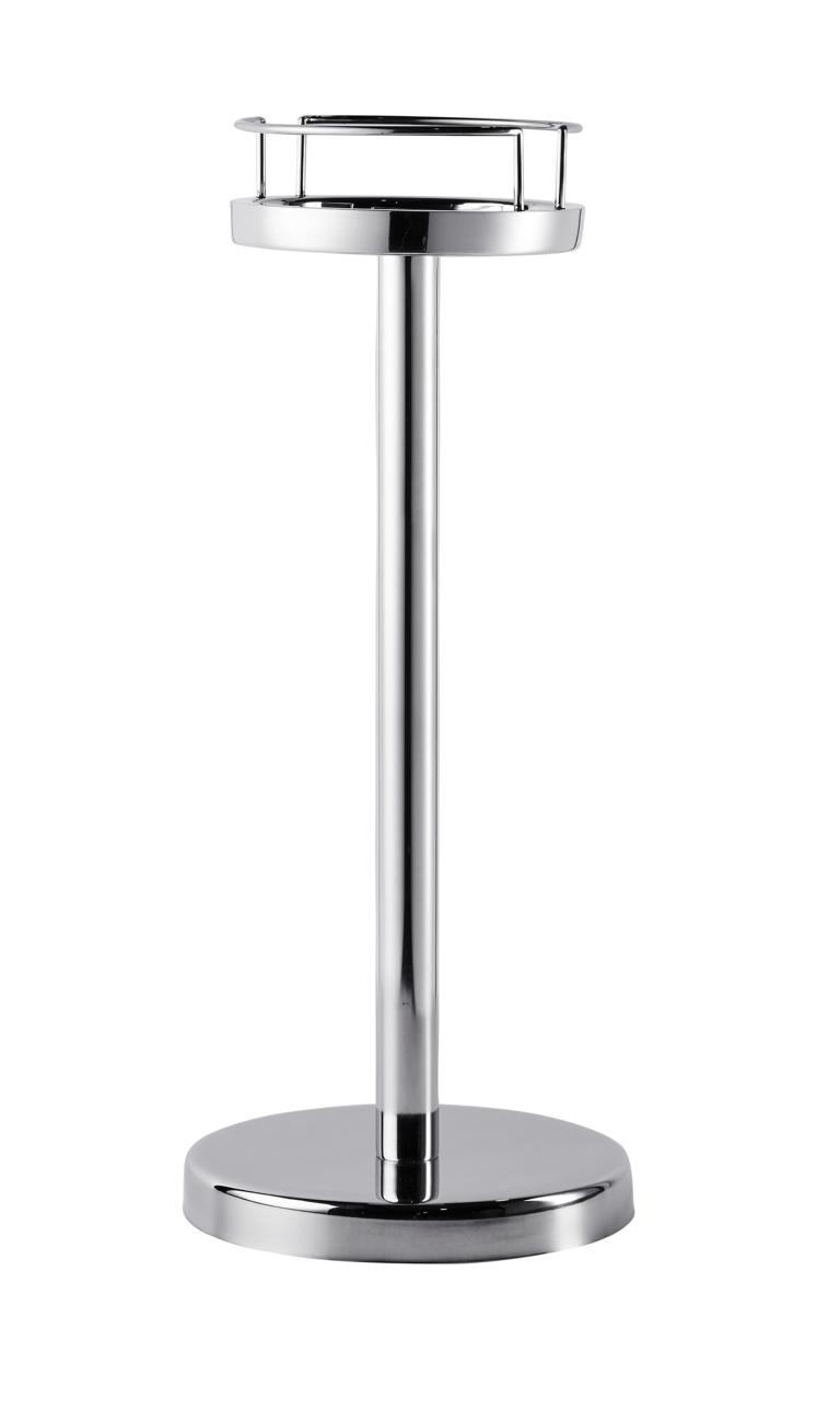 K-hler-2teilig-2 Flaschenkühler Silber aus Edelstahl auf Standfuß 80 cm