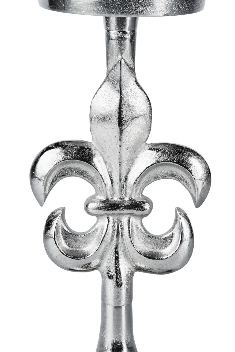 Kerzenst-nder-Lilie-3er-5 Kerzenständer Lilie Silber 3er Set aus Metall