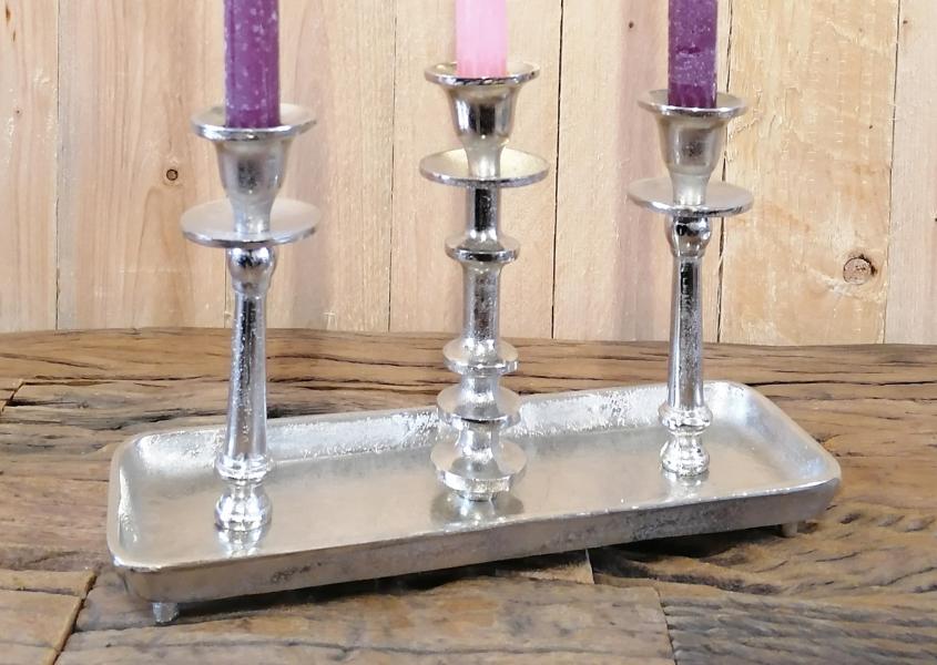 Kerzenst-nder-3-Armig-Silber-Aluminium-Stabkerzen-MN-KS-8048-35ffd9d4e59e1a Kerzenständer Kerzenhalter Silber aus Aluminium (Metall)