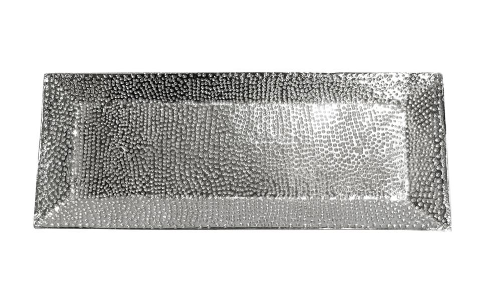 Schale-Silber-Aluminium4 Schale Hammerschlag Silber aus Metall