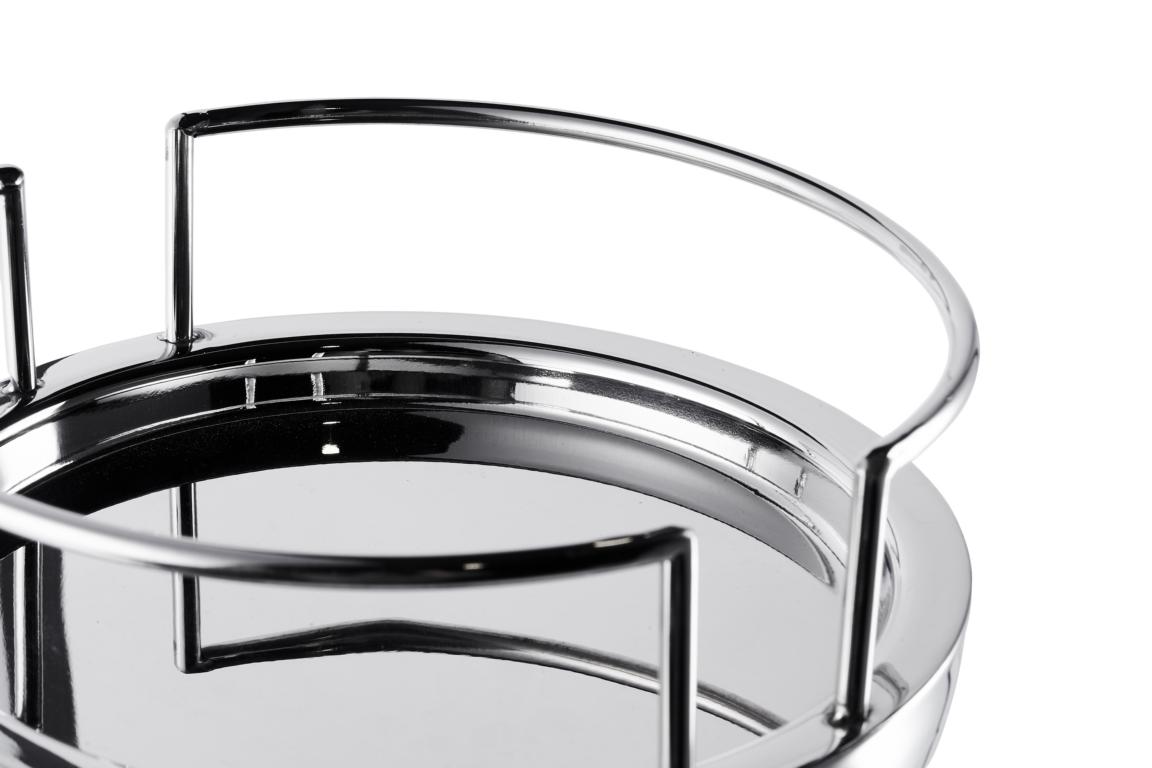 K-hler-2teilig-4 Flaschenkühler Silber aus Edelstahl auf Standfuß 80 cm