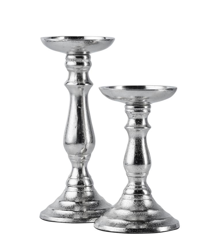 Kerzenst-nder-2er-01 Kerzenständer 2er Set aus Metall in der Farbe Silber