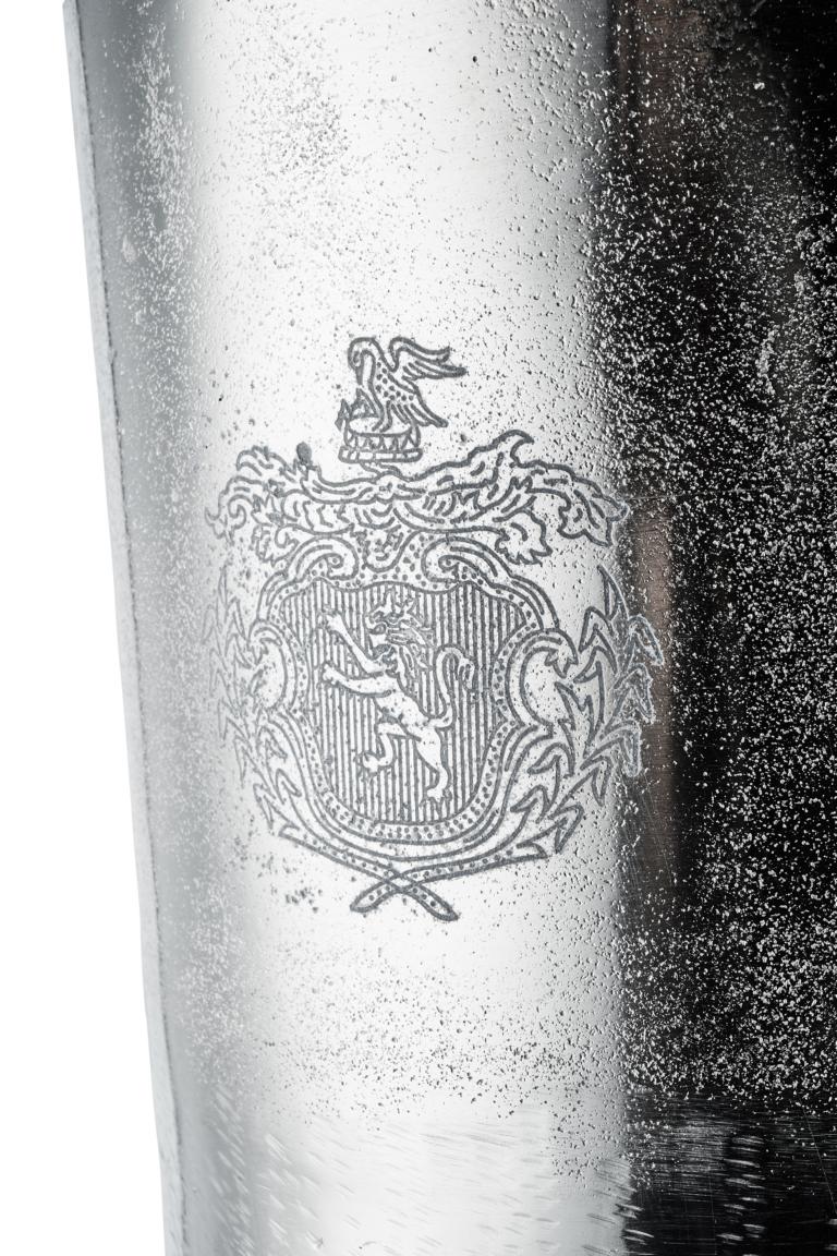 Flaschenkühler Kühler für Flaschen Sekt Wein oder Champagner Silber Aluminium (Metall) Flaschenkühler auf Ständer / Standfuß Silber aus Metall