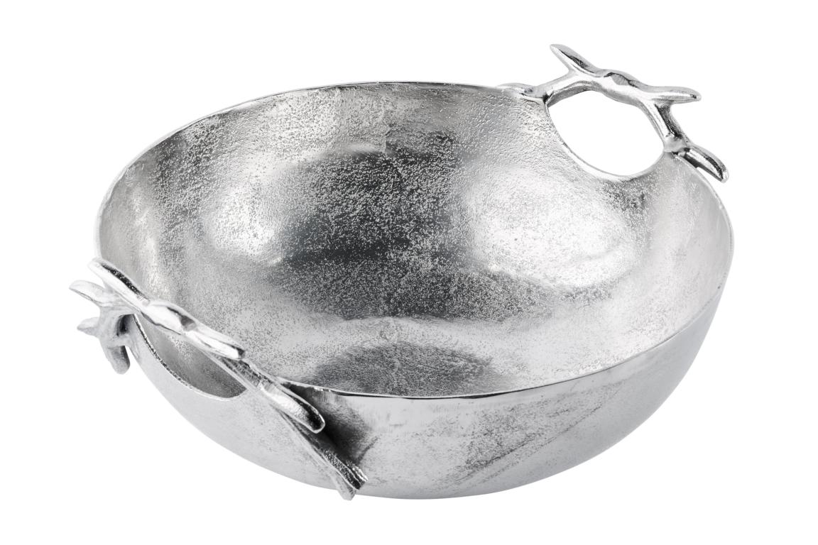 Schale Rund Silber Geweih Metall