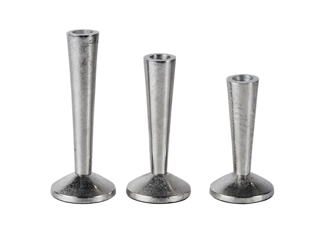 Kerzenhalter-3er-01 Kerzenständer Silber 2er Set aus Aluminium