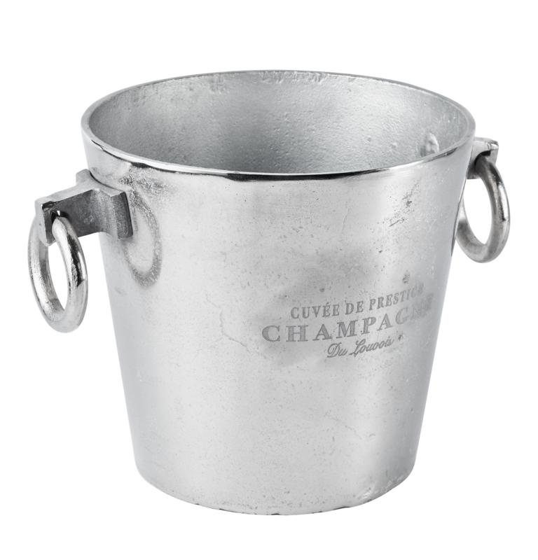 Flaschenkühler Kühler für Flaschen Sekt Wein oder Champagner Silber Aluminium (Metall) Flaschenkühler / Champagnerkühler Silber aus Metall mit 2 Henkeln