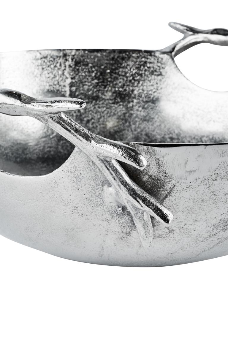 Schale-rund-3 Schale Geweih Silber aus Metall