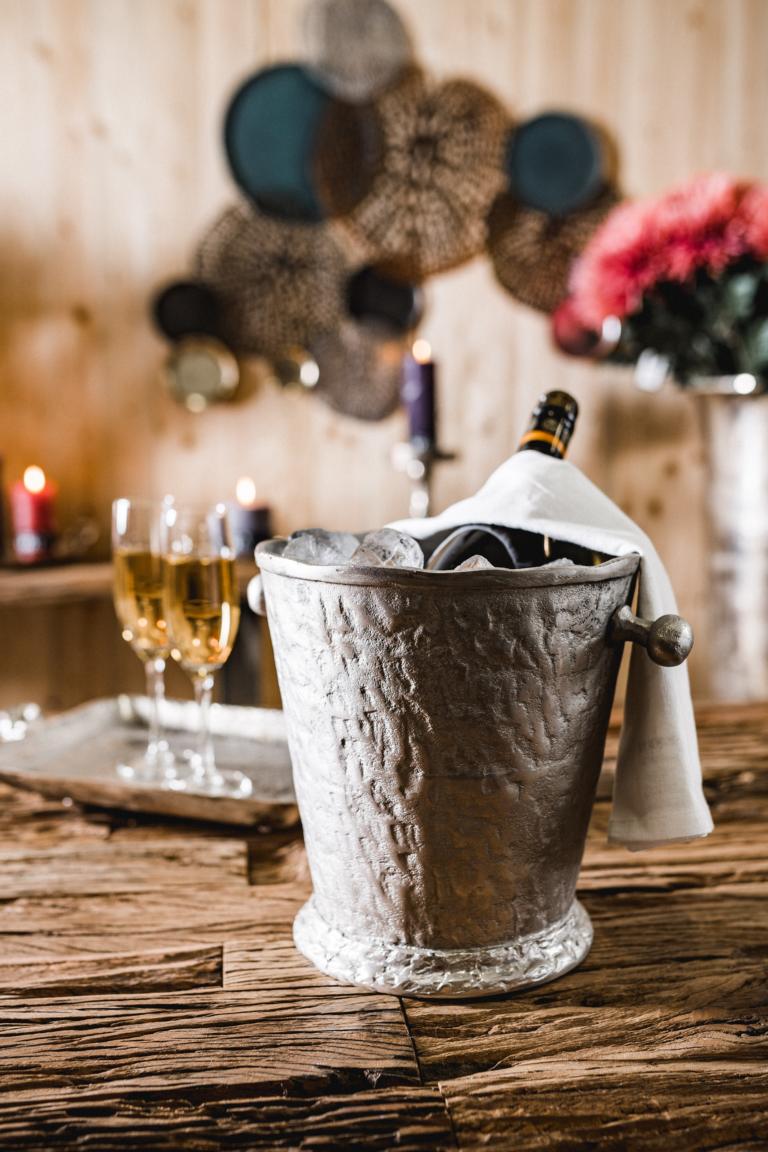 Flaschenkühler Kühler für Flaschen Sekt Wein oder Champagner Silber Aluminium (Metall) Flaschenkühler Silber Aluminium