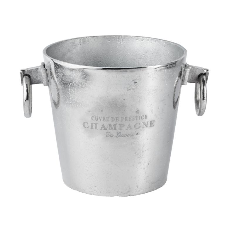Flaschenkühler Kühler für Flaschen Sekt Wein oder Champagner Silber Aluminium (Metall) Flaschenkühler / Champagnerkühler Silber aus Metall mit 2 Henkeln