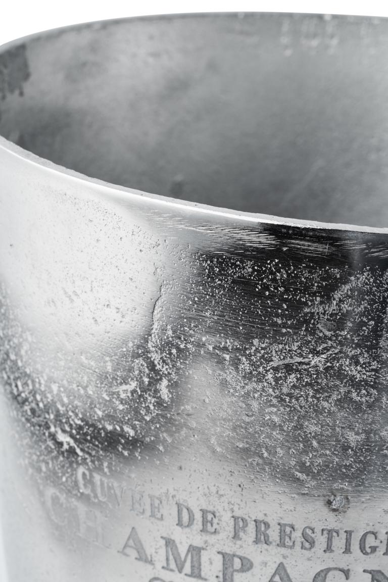 Flaschenkühler Kühler für Flaschen Sekt Wein oder Champagner Silber Aluminium (Metall) Flaschenkühler / Champagnerkühler Silber aus Metall mit 2 Henkeln