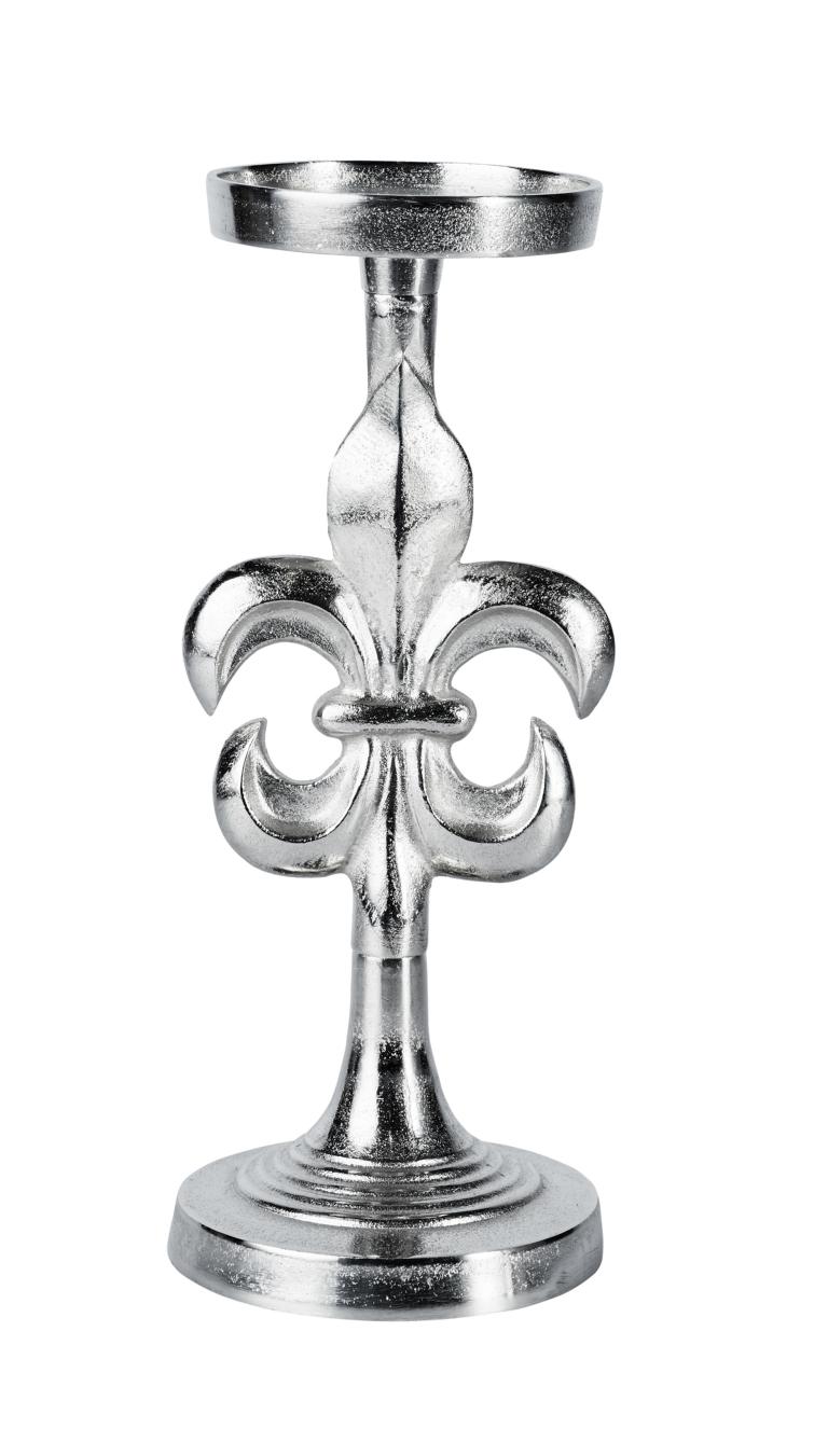 Kerzenst-nder-Lilie-3er-3 Kerzenständer Lilie Silber 3er Set aus Metall