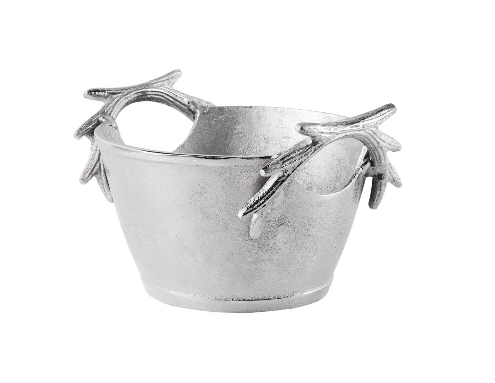 Schale Geweih aus Metall in Silber