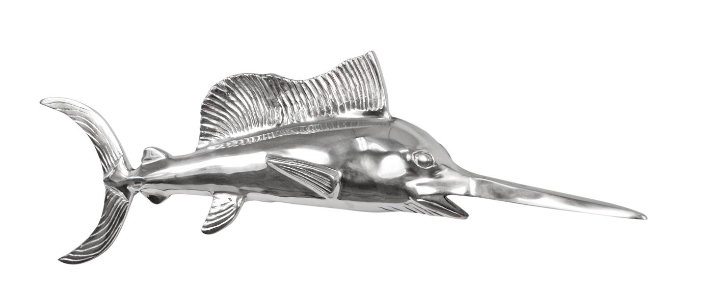 Schwertfisch XXL Silber Wanddekoration 92 cm