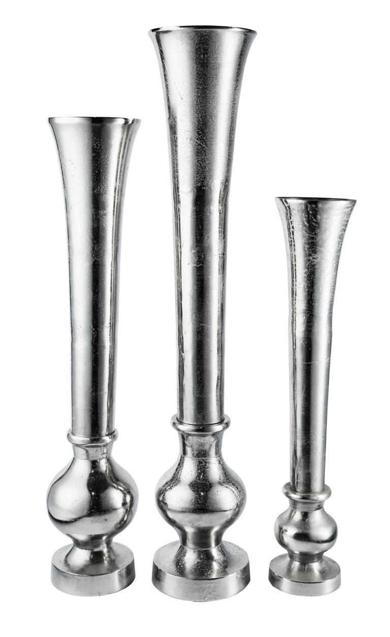 Vase-lang-2 Bodenvase Vase Silber aus Metall