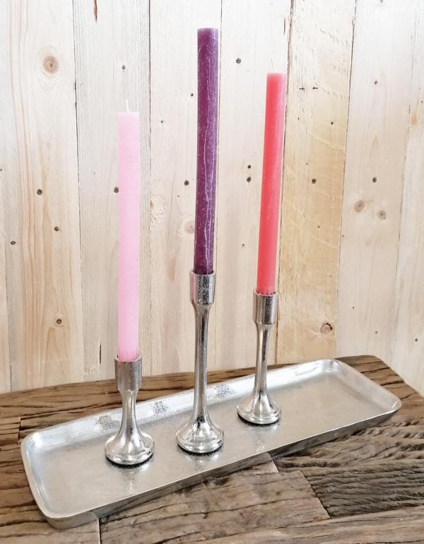 Kerzenst-nder-3er-Set-Silber-Stabkerzen-8021-8022-8023-2 Kerzenständer Kerzenhalter Silber aus Aluminium (Metall)