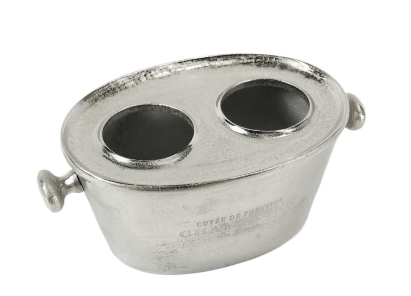 Flaschenk-hler-f-r-2-Flaschen-SIlber-aus-Metall-MN-FK-2033-5-fotor-2023122292555 Flaschenkühler in Silber aus Aluminium für 2 Flaschen Wein, Sekt oder Lillet