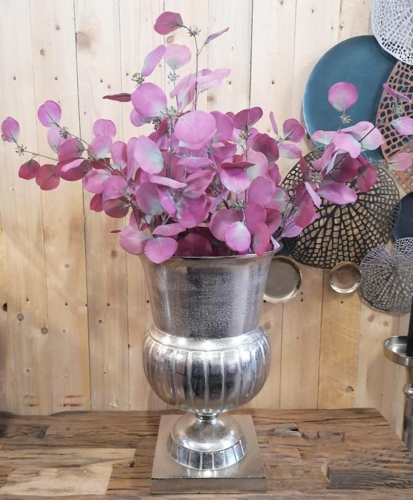 Vase Aluminium Silber Bodenvase H 46 cm