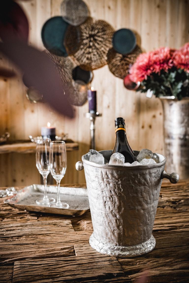 Flaschenkühler Kühler für Flaschen Sekt Wein oder Champagner Silber Aluminium (Metall) Flaschenkühler Silber Aluminium