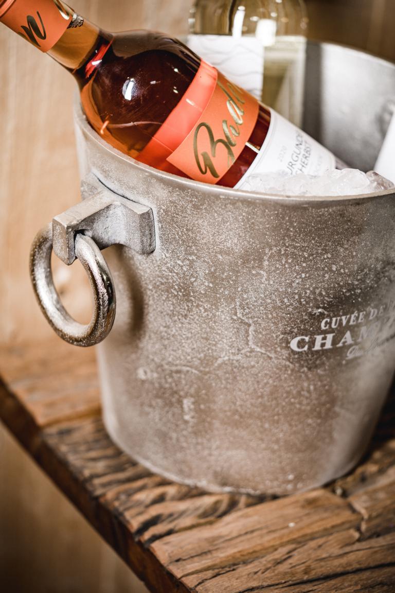 MN_Ambiente_20_09_2021-00066 Flaschenkühler / Champagnerkühler Silber aus Metall mit 2 Henkeln