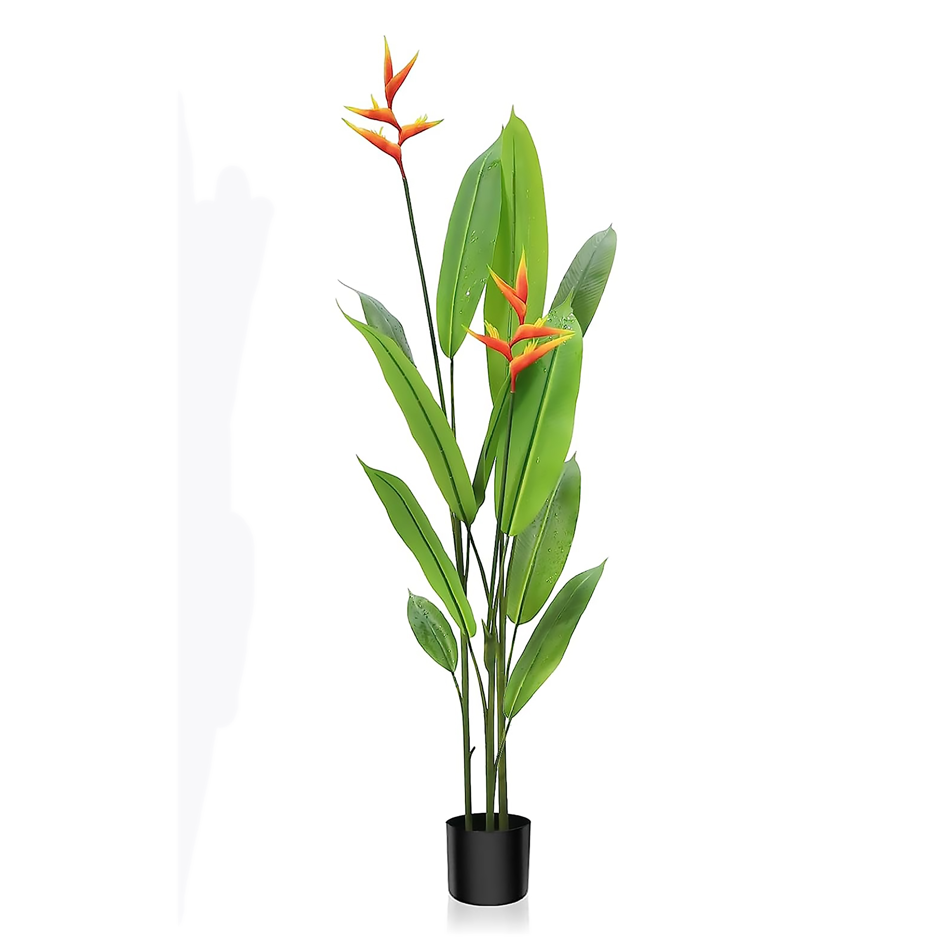 Paradiesvogelpflanze Strelitzie Kunstpflanze 140 cm Künstliche Strelitzie Kunstpflanze Grün mit Blüte Paradiesvogelblume