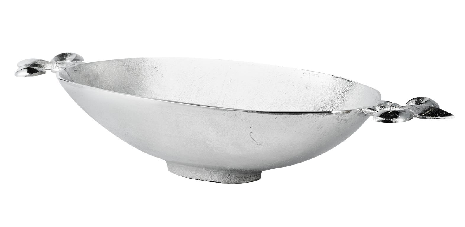 Schale Lilie oval tief in der Farbe Silber aus Metall