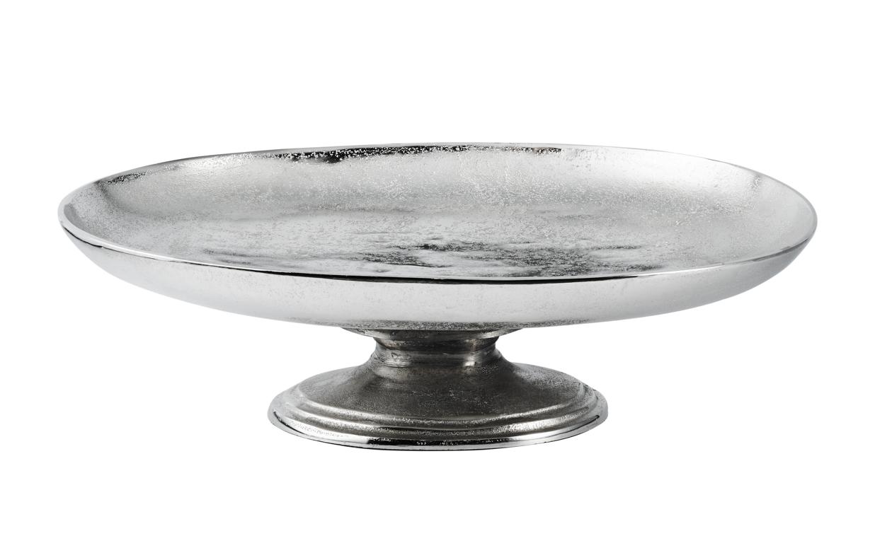 Schale Oval Silber aus Metall Groß