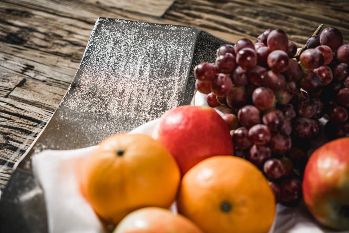 Schale Eckig Geschwungen Silber Metall